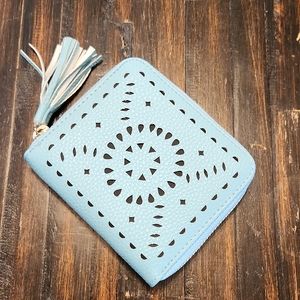 Cleobella Small Mexicana Zip Wallet-Light Blue